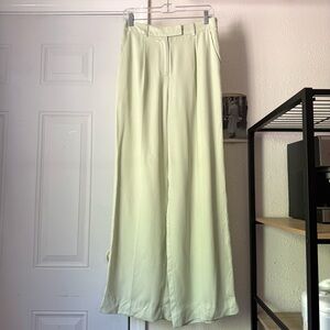 RUMORED light green pleated front wide leg trousers pants